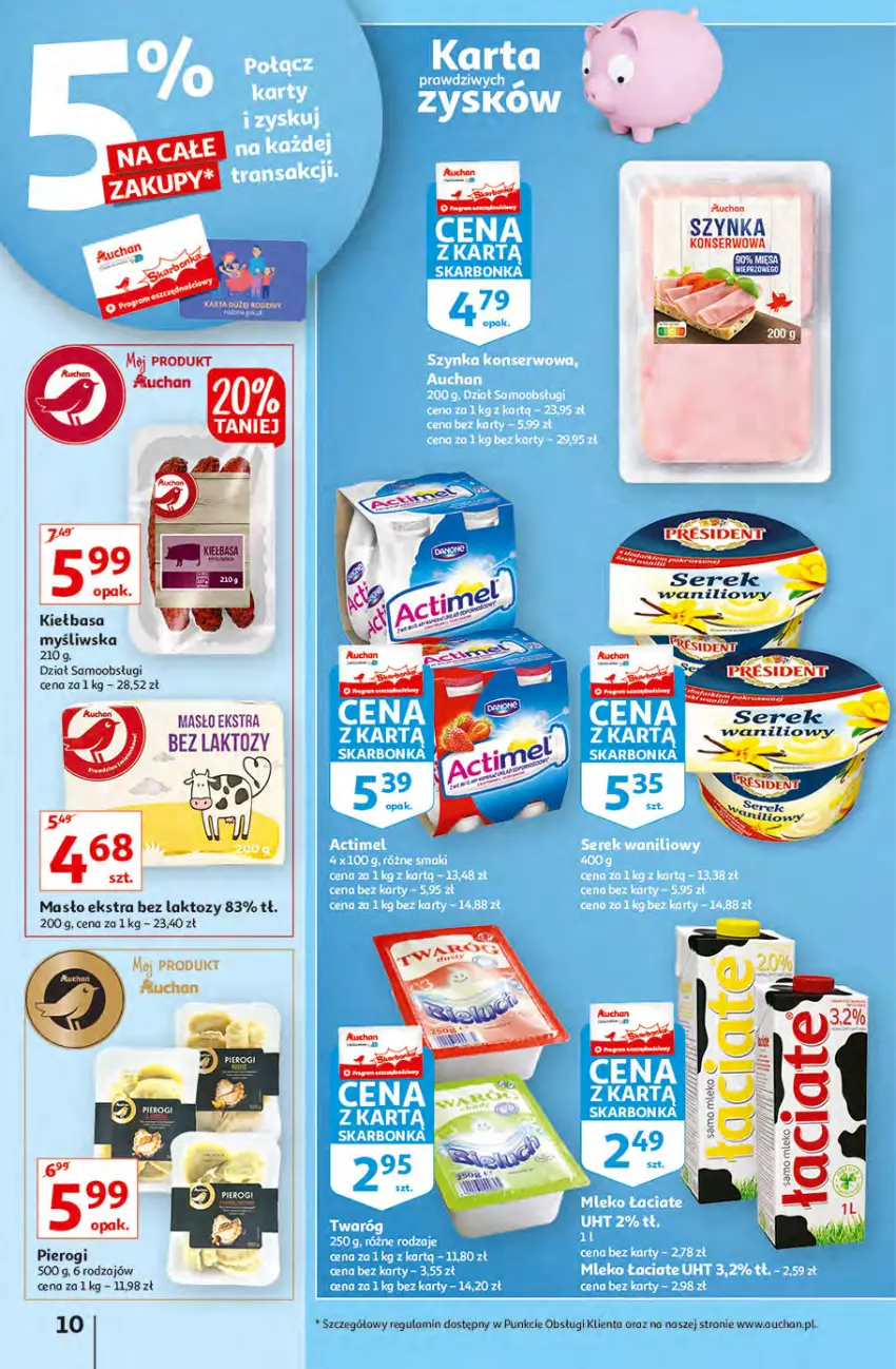 Gazetka promocyjna Auchan - Hiperoszczędzanie z kartą Skarbonka Hipermarkety - ważna 07.10 do 13.10.2021 - strona 10 - produkty: Gry, Kiełbasa, Masło, Mleko, Ser, Szynka, Szynka konserwowa