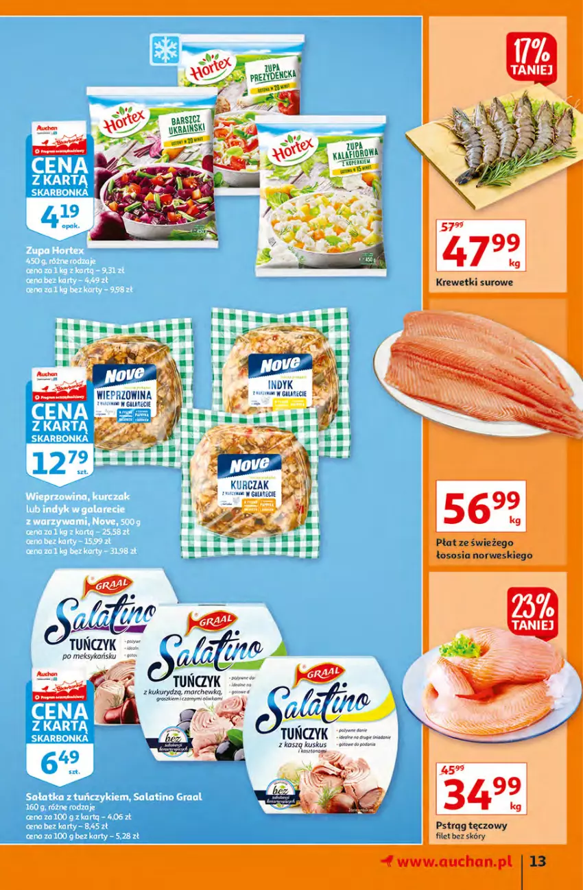 Gazetka promocyjna Auchan - Hiperoszczędzanie z kartą Skarbonka Hipermarkety - ważna 07.10 do 13.10.2021 - strona 13 - produkty: Kalafior, Pstrąg, Tuńczyk