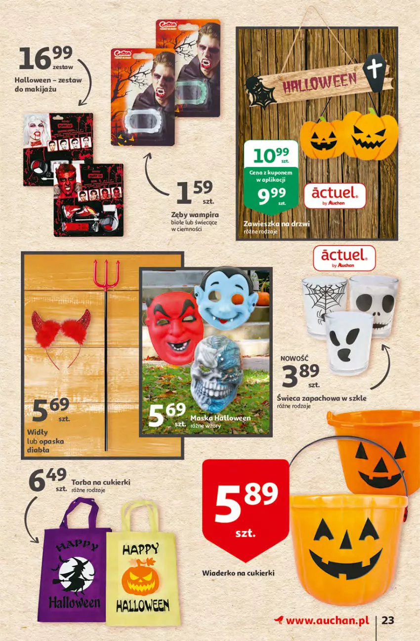 Gazetka promocyjna Auchan - Hiperoszczędzanie z kartą Skarbonka Hipermarkety - ważna 07.10 do 13.10.2021 - strona 23 - produkty: Cukier, Cukierki, Makijaż, Opaska, Torba