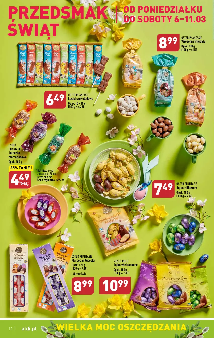 Gazetka promocyjna Aldi - Pełny katalog - ważna 06.03 do 11.03.2023 - strona 12 - produkty: Likier, Lizaki, Lizaki czekoladowe, Migdały, Moser Roth, Ser