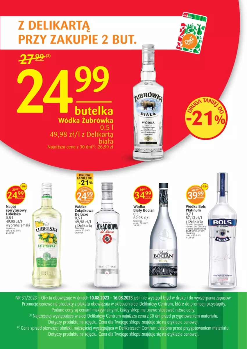 Gazetka promocyjna Delikatesy Centrum - Folder alkoholowy DC31 - ważna 10.08 do 16.08.2023 - strona 1 - produkty: Biały Bocian, Bols, Napój, Rum, Wódka