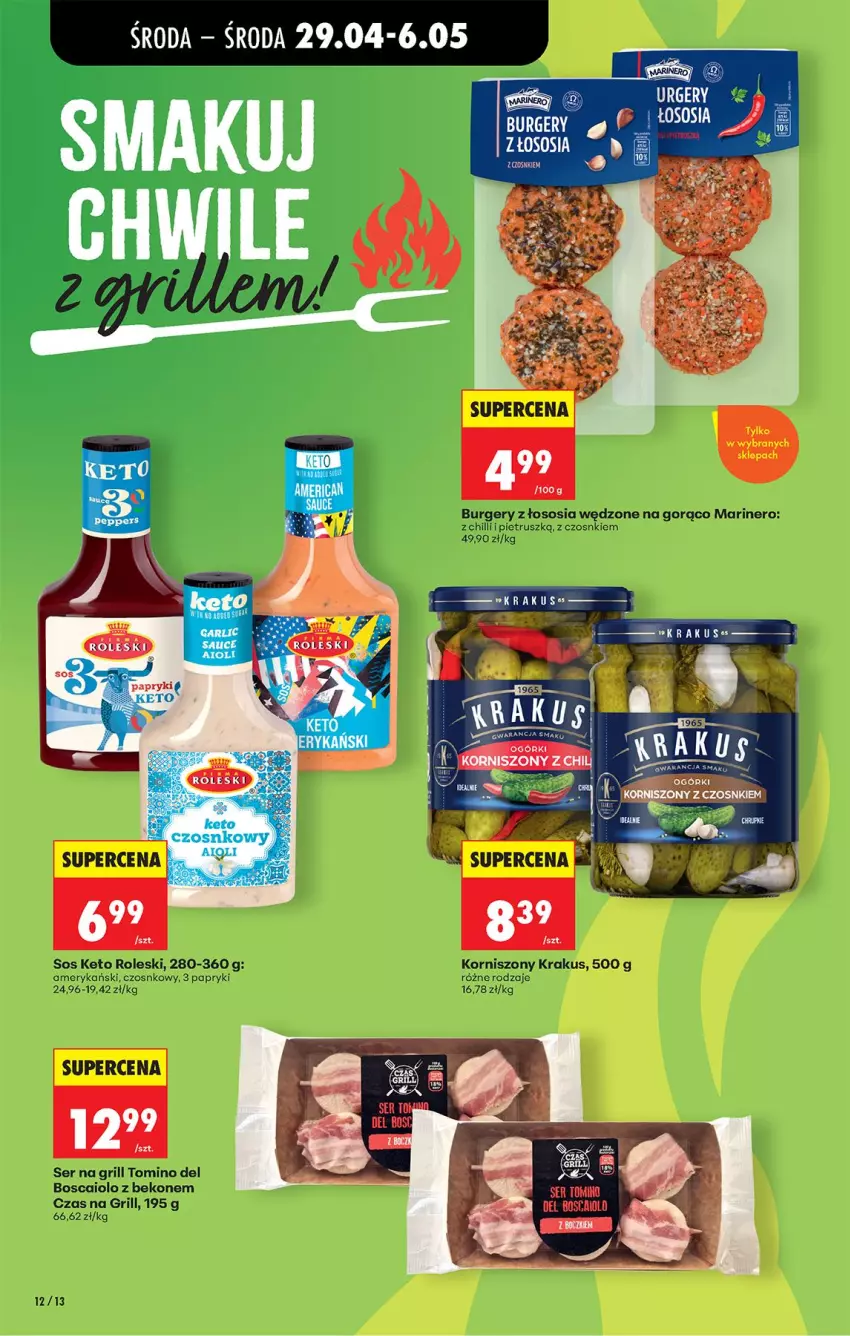 Gazetka promocyjna Biedronka - Od Środy - ważna 29.04 do 30.04.2026 - strona 12 - produkty: Burger, Korniszony, Krakus, Sos