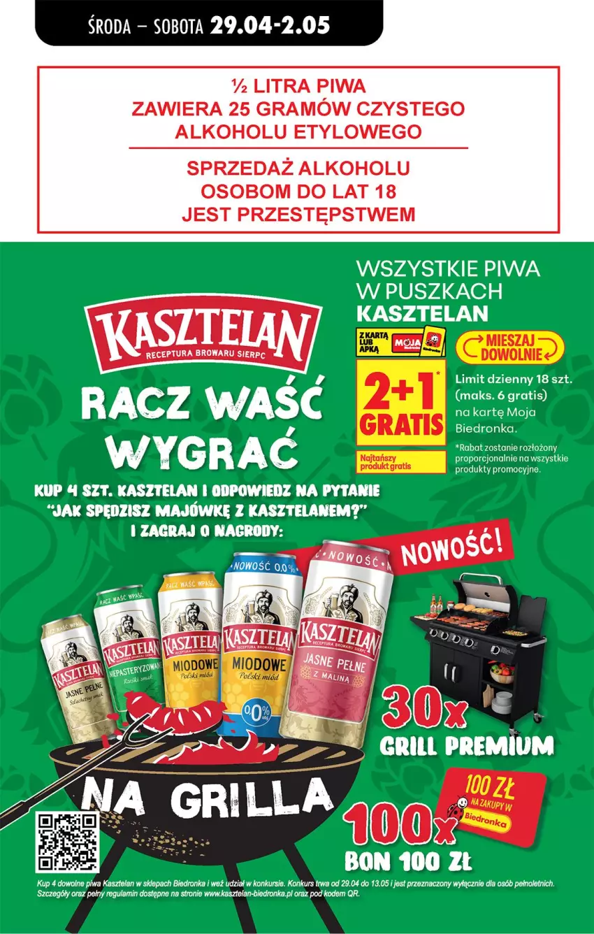 Gazetka promocyjna Biedronka - Od Środy - ważna 29.04 do 30.04.2026 - strona 15 - produkty: Gra, Kasztelan, Piwa, Por