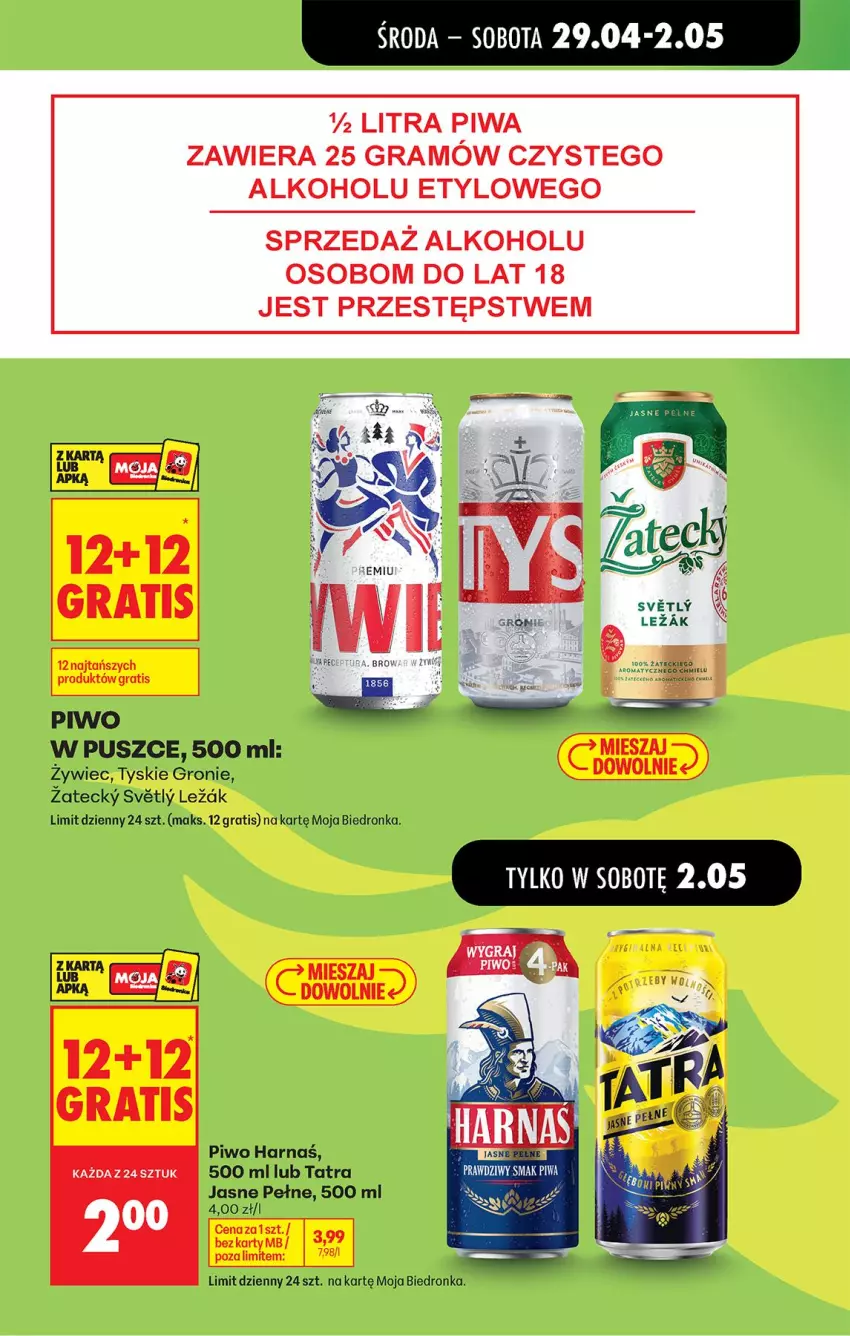 Gazetka promocyjna Biedronka - Od Środy - ważna 29.04 do 30.04.2026 - strona 17 - produkty: Gra, Harnaś, Piwa, Piwo, Tatra, Tyskie