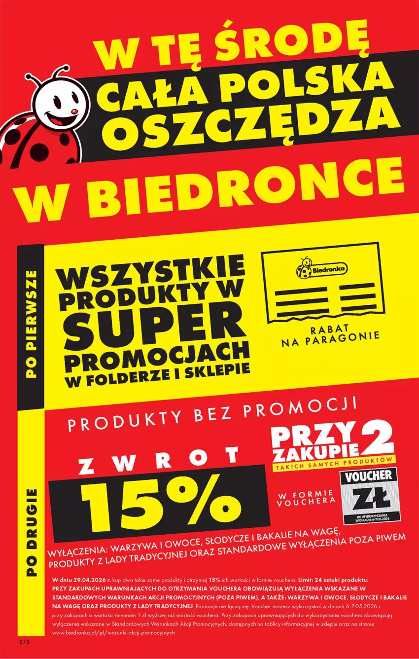 Gazetka promocyjna Biedronka - Od Środy - ważna 29.04 do 30.04.2026 - strona 2 - produkty: Owoce, Warzywa, Warzywa i owoce