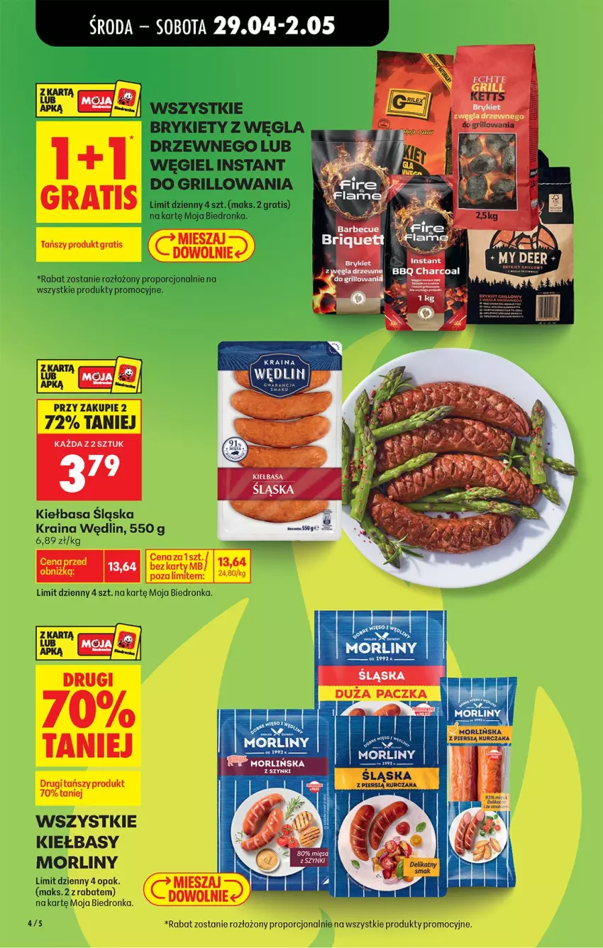 Gazetka promocyjna Biedronka - Od Środy - ważna 29.04 do 30.04.2026 - strona 4 - produkty: Grill, Kiełbasa, Kiełbasa śląska, LG, Por