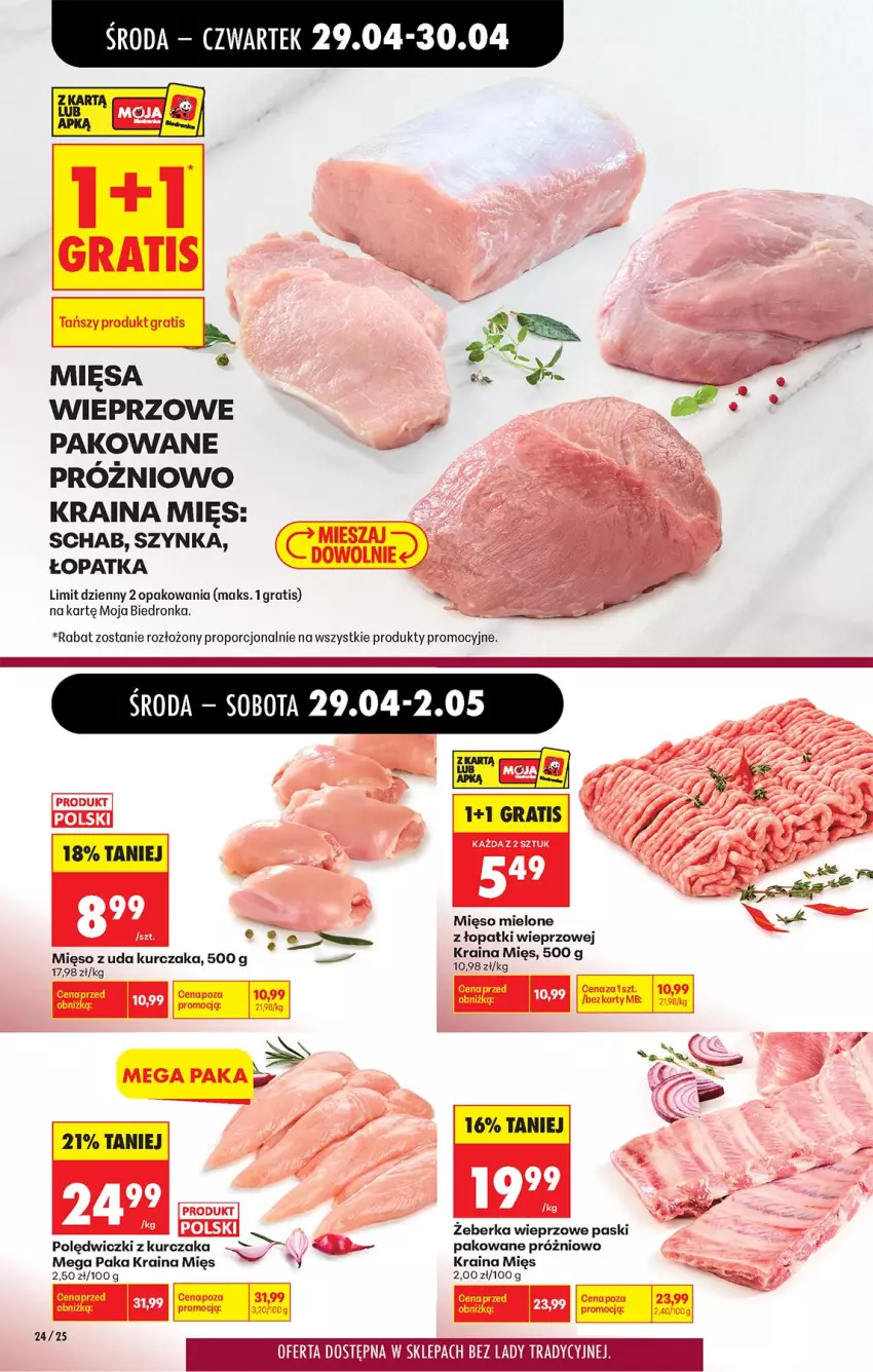 Gazetka promocyjna Biedronka - Od Środy - ważna 29.04 do 30.04.2026 - strona 40 - produkty: Fa, Gra, Kurczak, Mięso, Mięso mielone, Mięso z uda kurczaka, Polędwiczki z kurczaka, Szynka