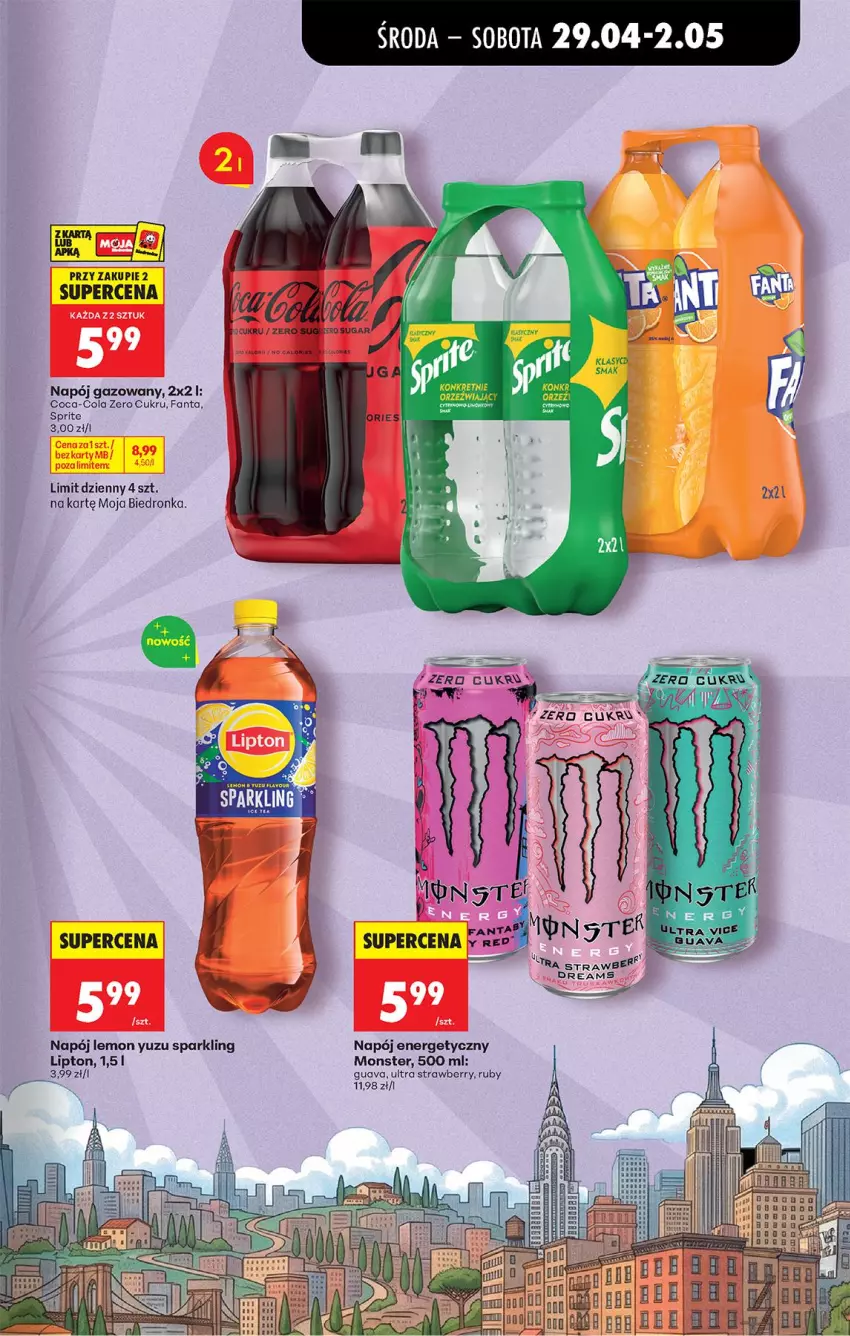 Gazetka promocyjna Biedronka - Od Środy - ważna 29.04 do 30.04.2026 - strona 64 - produkty: Coca-Cola, Fa, Fanta, Gra, Ice tea, Kret, Lipton, Napój, Napój energetyczny, Napój gazowany, Sprite
