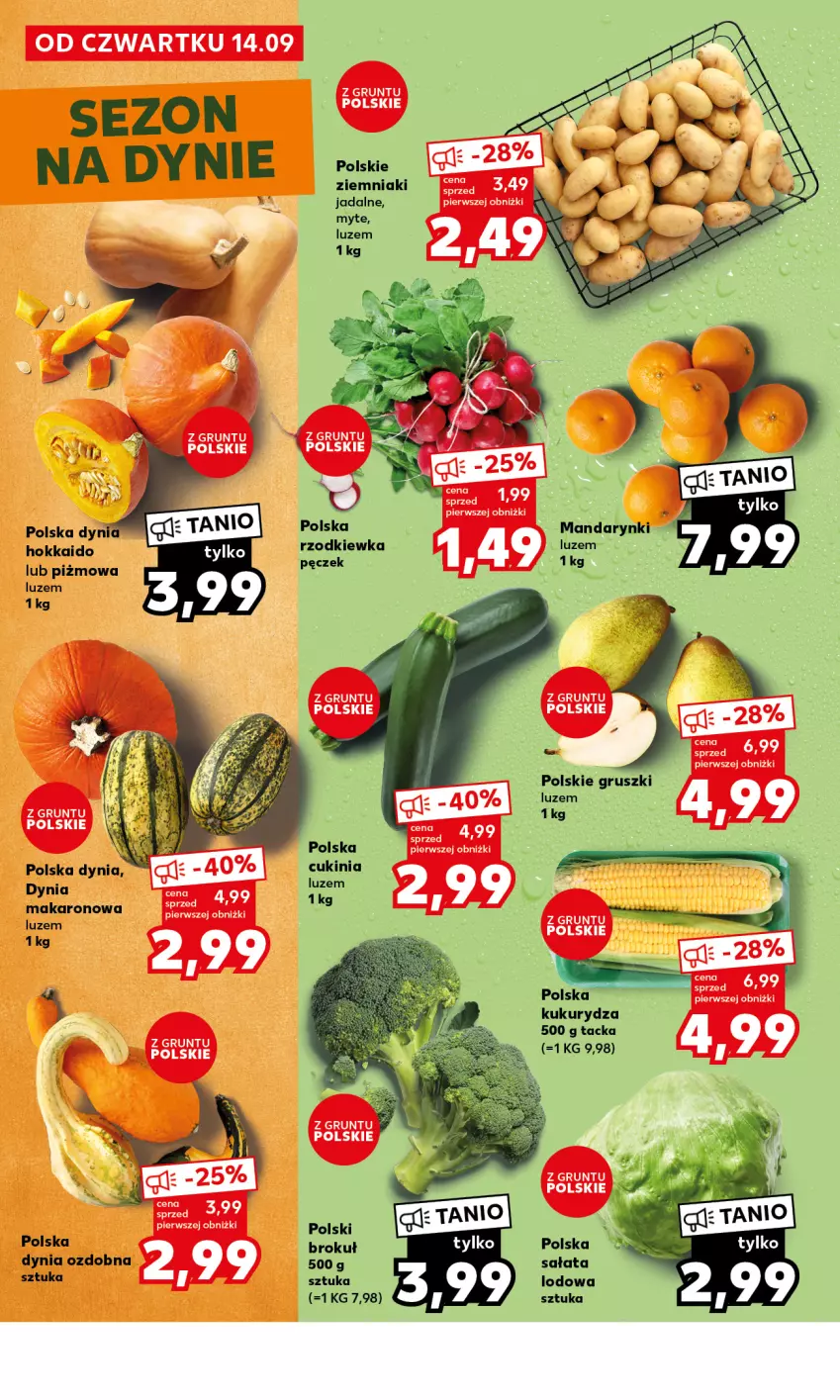 Gazetka promocyjna Kaufland - Mocny Start - ważna 18.09 do 20.09.2023 - strona 6 - produkty: Gruszki, Kukurydza, Makaron, Mandarynki, Rzodkiewka, Sałat, Ziemniaki