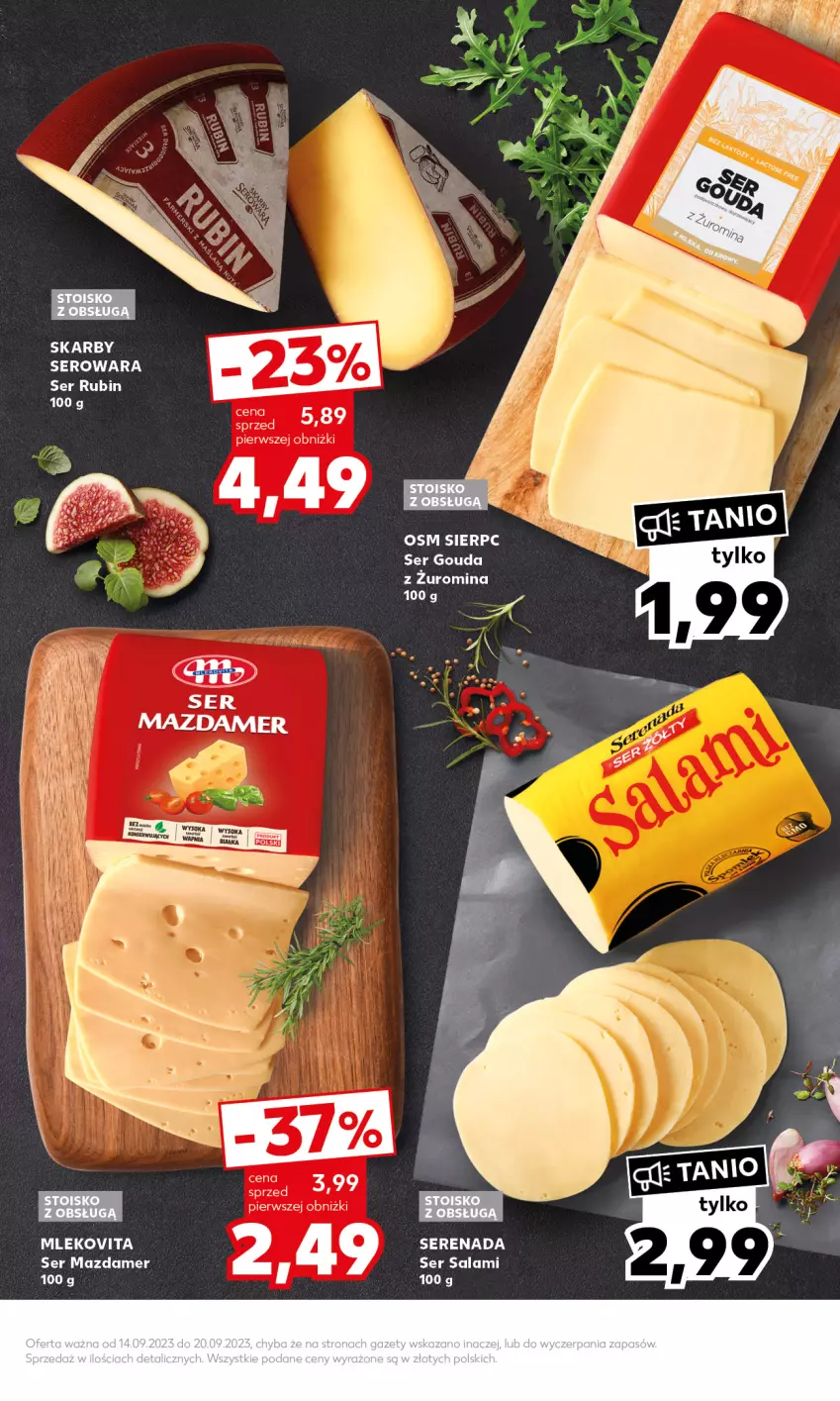 Gazetka promocyjna Kaufland - Mocny Start - ważna 18.09 do 20.09.2023 - strona 9 - produkty: Gouda, Mazdamer, Mleko, Mlekovita, Rubin, Salami, Ser, Ser salami