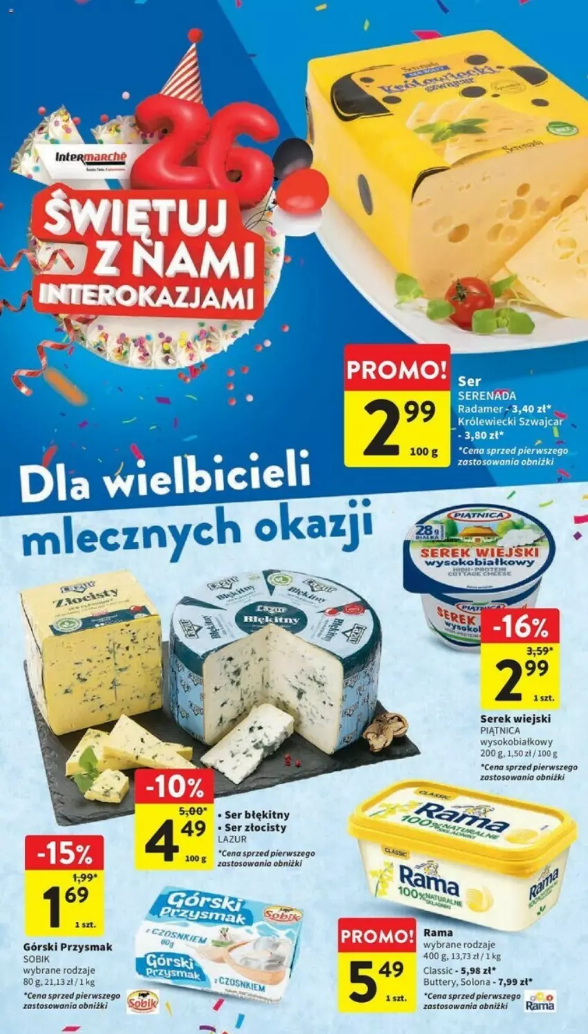 Gazetka promocyjna Intermarche - ważna 05.10 do 11.10.2023 - strona 24 - produkty: Lazur, Piątnica, Radamer, Rama, Ser, Serek, Serek wiejski, Sok