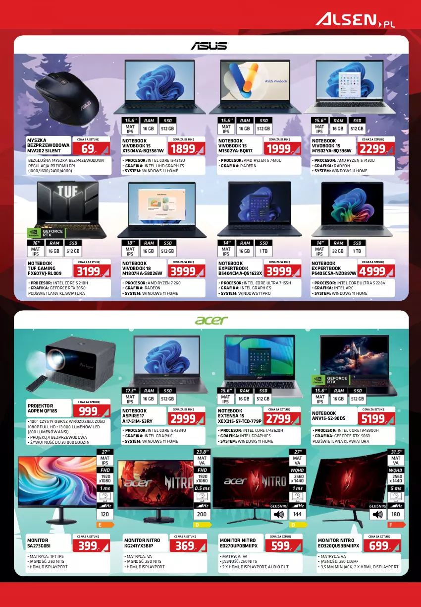 Gazetka promocyjna Alsen - Gazetka Alsen - ważna 01.02 do 28.02.2026 - strona 3 - produkty: Gra, Grafika, Intel, Klawiatura, LANA, Monitor, Mysz, Notebook, Obraz, Por, Procesor, Radeon