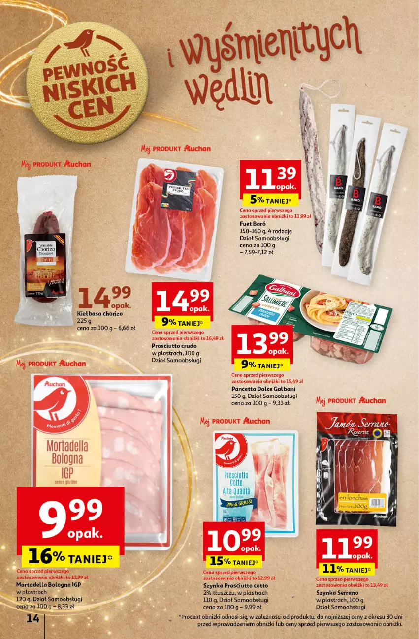 Gazetka promocyjna Auchan - Pewność Niskich Cen Hipermarket - ważna 14.11 do 20.11.2024 - strona 16 - produkty: Dell, Galbani, Kiełbasa, Mortadella, Prosciutto, Ser, Szynka