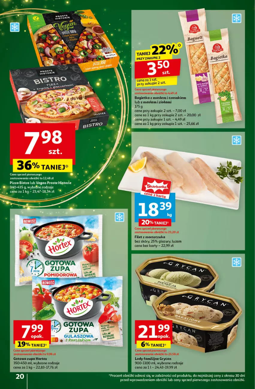 Gazetka promocyjna Auchan - Pewność Niskich Cen Hipermarket - ważna 14.11 do 20.11.2024 - strona 22 - produkty: Bagietka, Fa, Filet z morszczuka, Gry, Hortex, Lazur, Lody, Pizza, Zupa