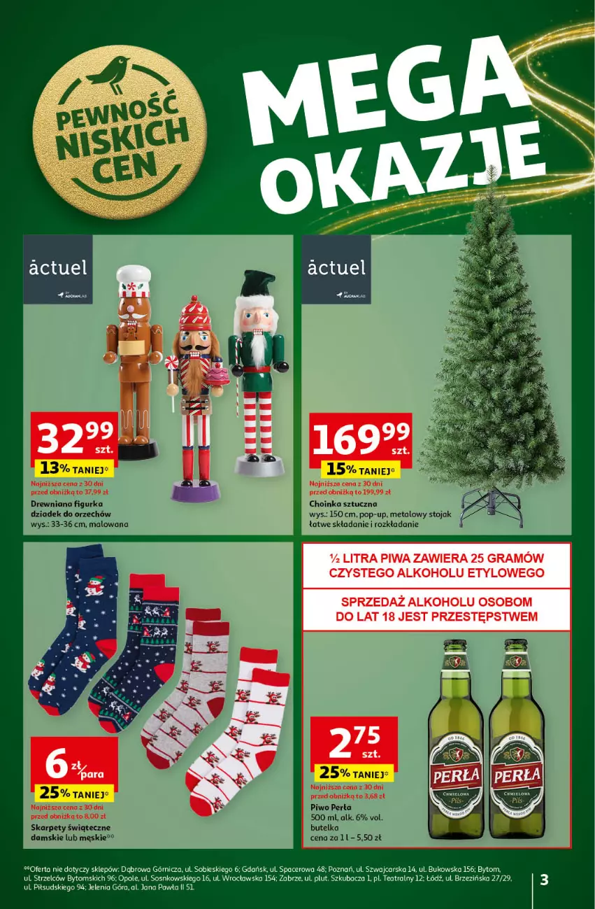 Gazetka promocyjna Auchan - Pewność Niskich Cen Hipermarket - ważna 14.11 do 20.11.2024 - strona 3 - produkty: Acer, Cars, Choinka, Dziadek do orzechów, Inka, Karp, Perła, Piwo, Sos, Stojak