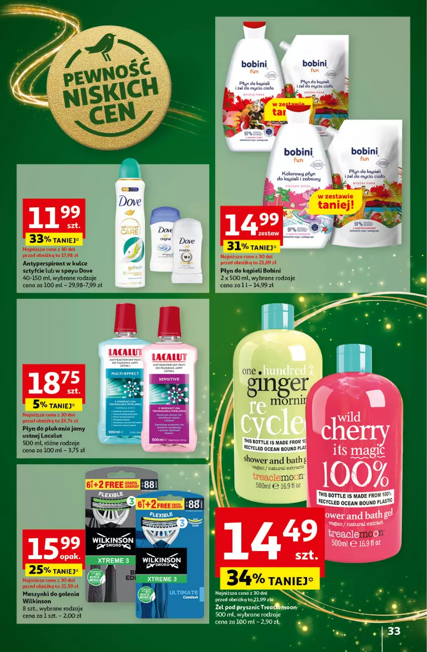 Gazetka promocyjna Auchan - Pewność Niskich Cen Hipermarket - ważna 14.11 do 20.11.2024 - strona 35 - produkty: Antyperspirant, Dove, Lacalut, Płyn do kąpieli, Płyn do płukania, Płyn do płukania jamy ustnej