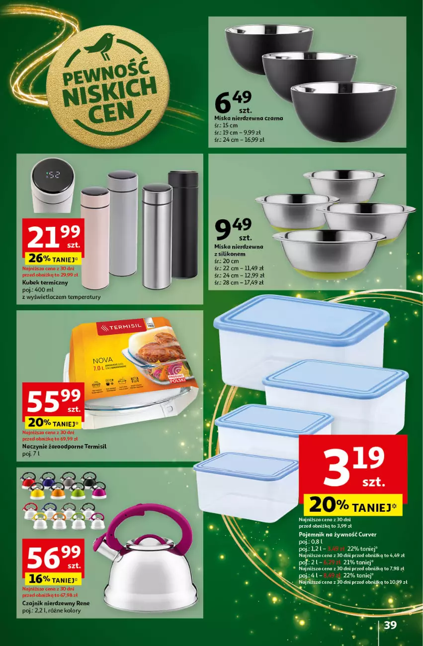 Gazetka promocyjna Auchan - Pewność Niskich Cen Hipermarket - ważna 14.11 do 20.11.2024 - strona 41 - produkty: Czajnik, Kubek, Kubek termiczny, Miska, Naczynie żaroodporne, Pojemnik, Por