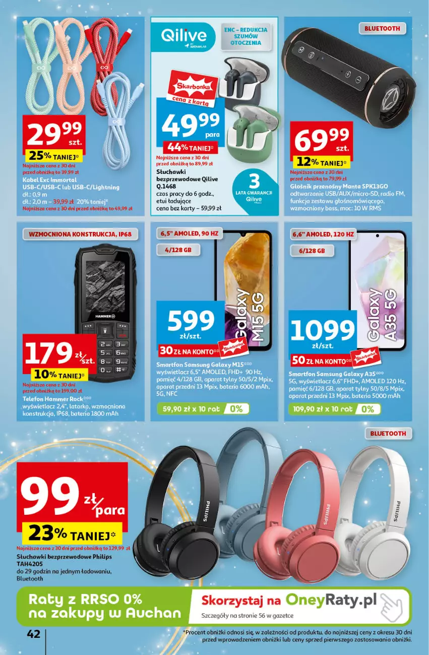 Gazetka promocyjna Auchan - Pewność Niskich Cen Hipermarket - ważna 14.11 do 20.11.2024 - strona 48 - produkty: Amol, Philips, Słuchawki, Słuchawki bezprzewodowe