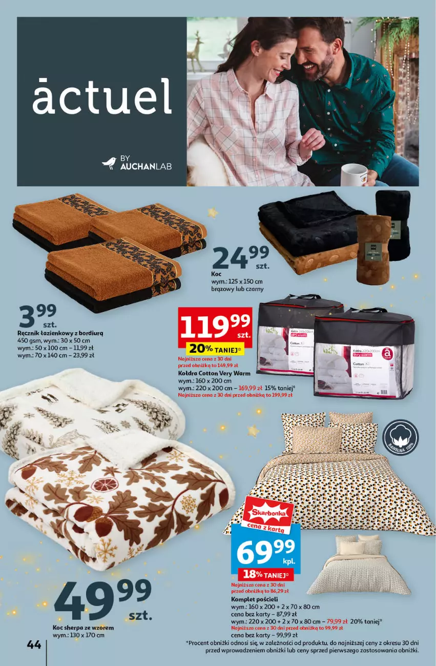 Gazetka promocyjna Auchan - Pewność Niskich Cen Hipermarket - ważna 14.11 do 20.11.2024 - strona 50 - produkty: EPEE, Koc, Kołdra, Komplet pościeli, Pościel, Ręcznik