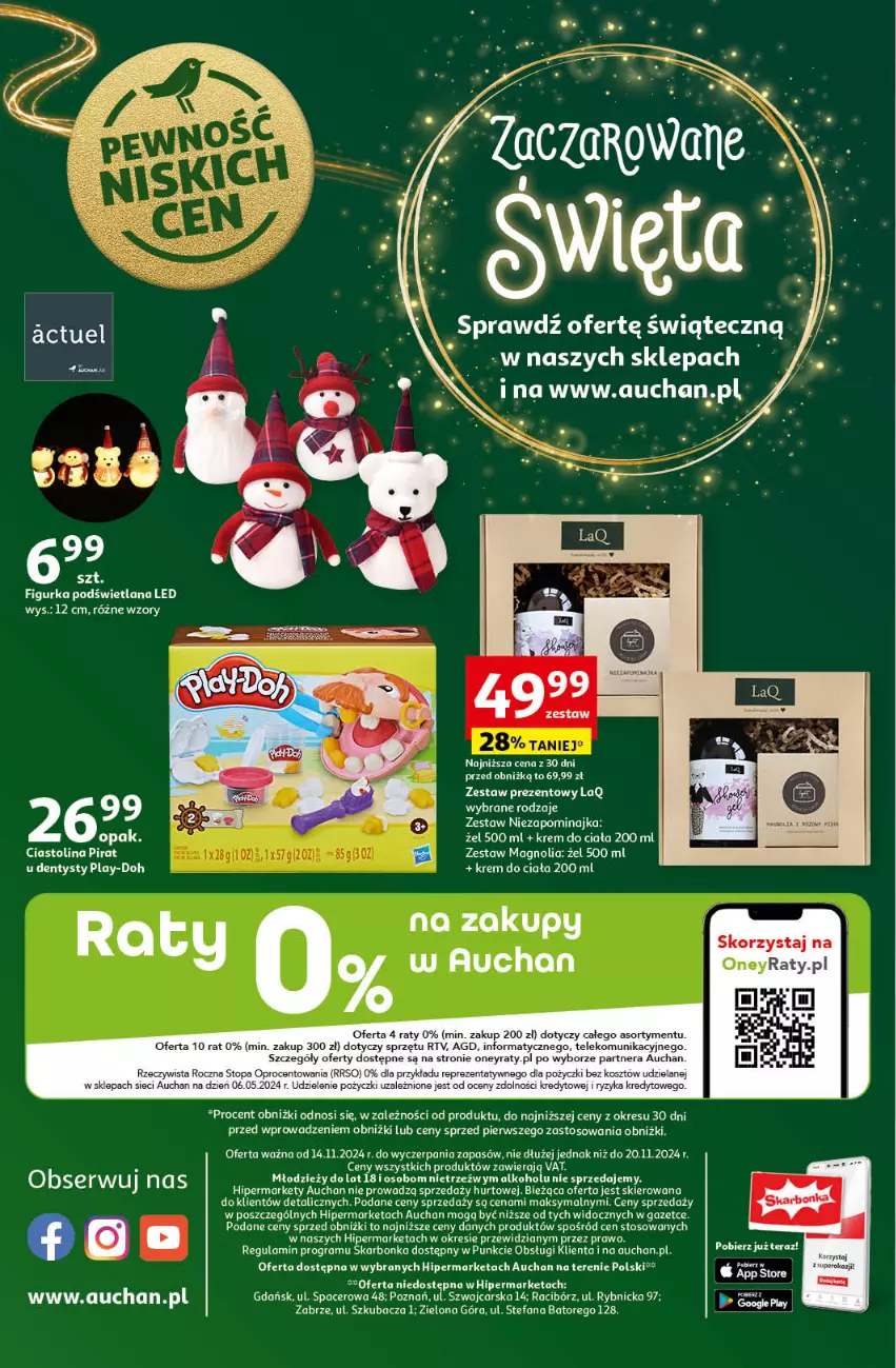 Gazetka promocyjna Auchan - Pewność Niskich Cen Hipermarket - ważna 14.11 do 20.11.2024 - strona 62 - produkty: Cars, Fa, Kosz, Krem do ciała, LANA, LG, Play-Doh, Tera, Top, Zestaw prezentowy