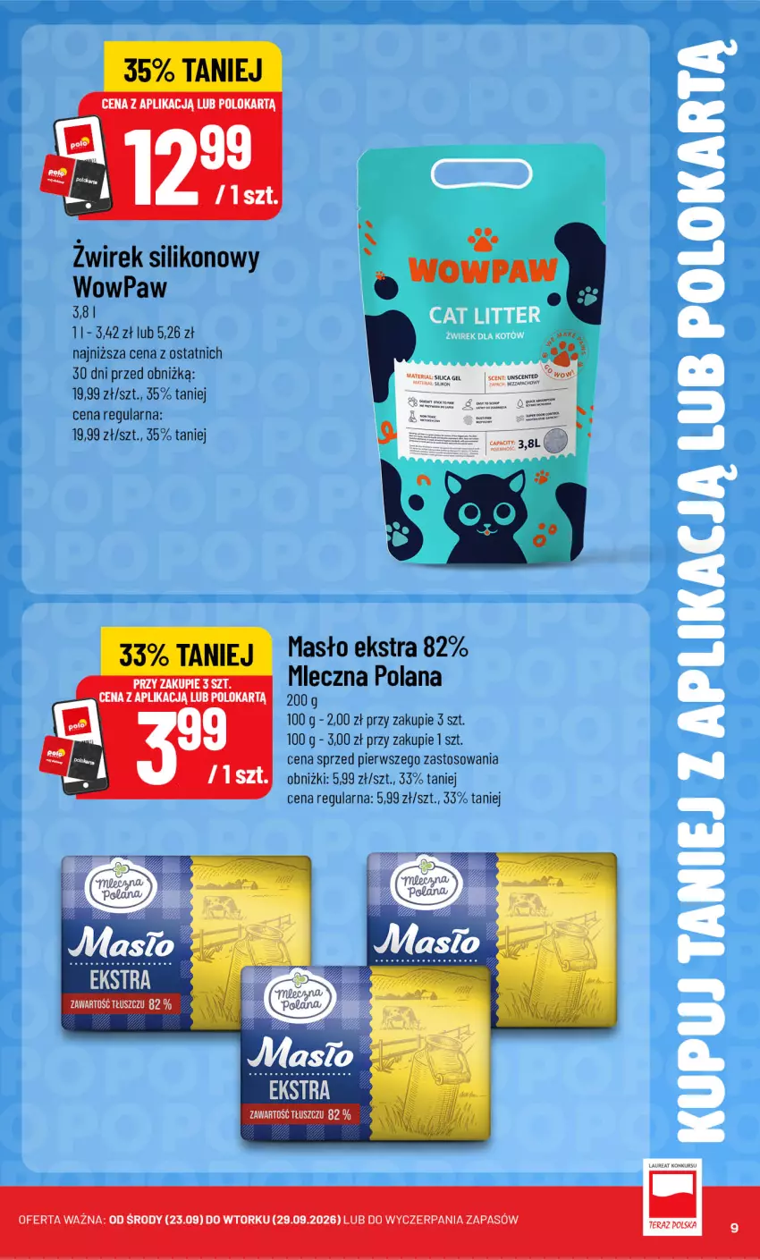 Gazetka promocyjna PoloMarket - Katalog Kupuj taniej z POLOappką - ważna 23.09 do 29.09.2026 - strona 9 - produkty: LANA, Laur, Masło, Tera