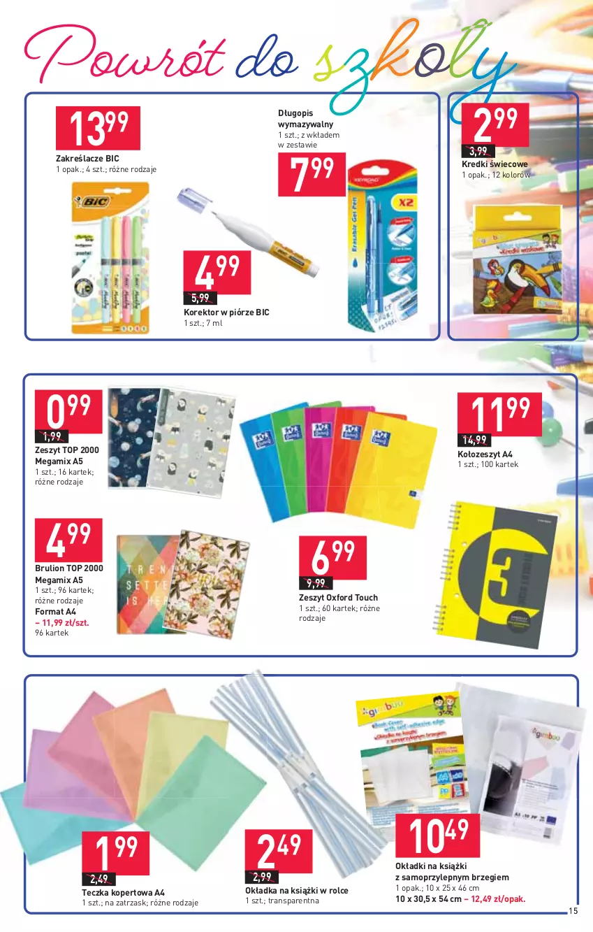 Gazetka promocyjna Stokrotka - Supermarket - ważna 02.09 do 08.09.2021 - strona 15 - produkty: BIC, Długopis, Lion, Mop, Top, Tran