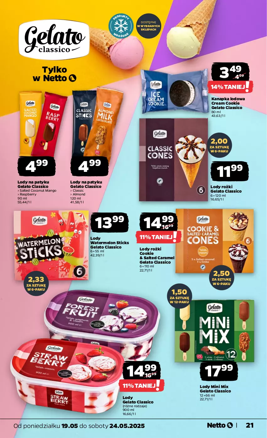 Gazetka promocyjna Netto - Od Poniedziałku - ważna 19.05 do 24.05.2025 - strona 21 - produkty: Lody, Mango, Melon