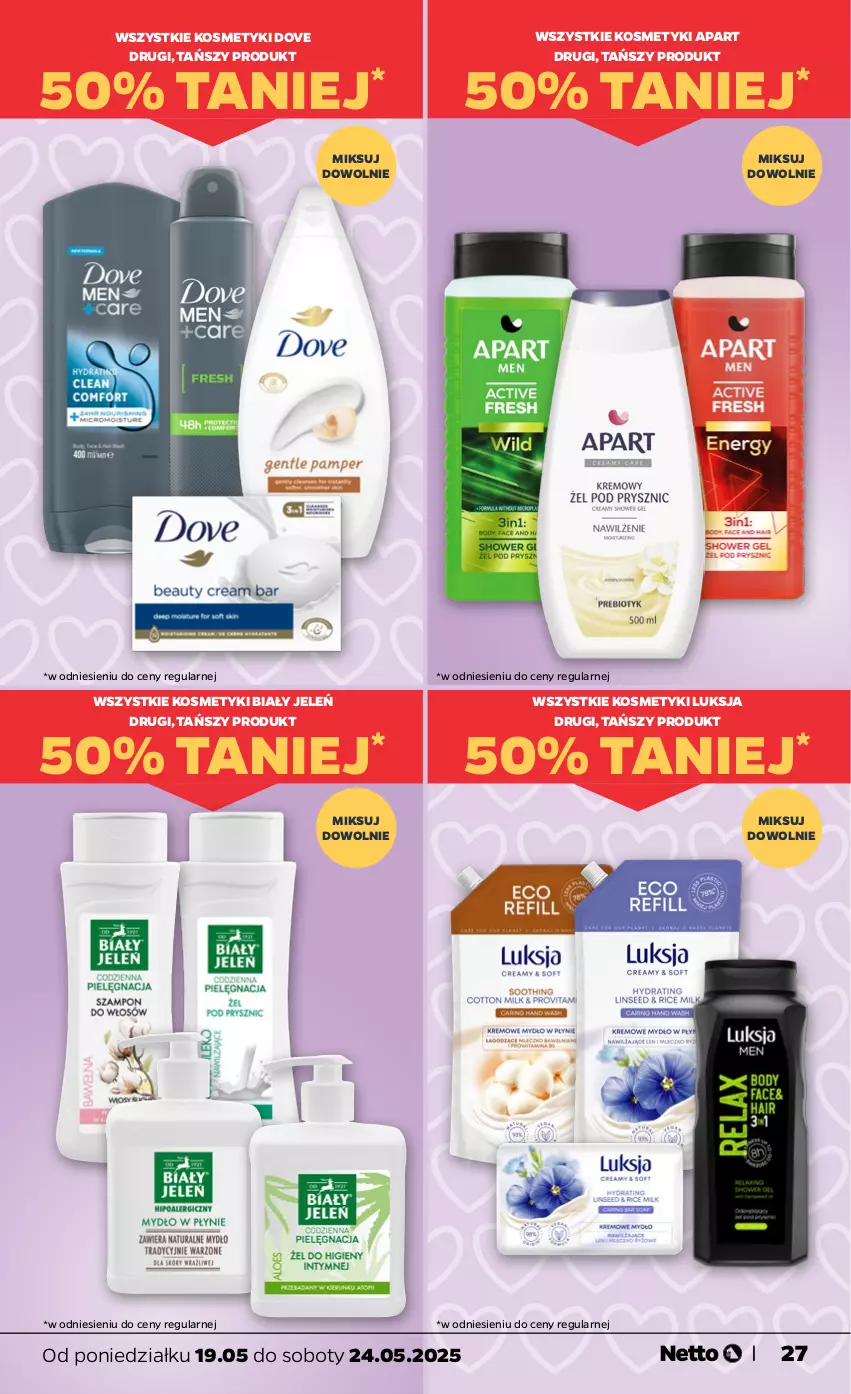Gazetka promocyjna Netto - Od Poniedziałku - ważna 19.05 do 24.05.2025 - strona 27 - produkty: Biały Jeleń, Dove, Luksja