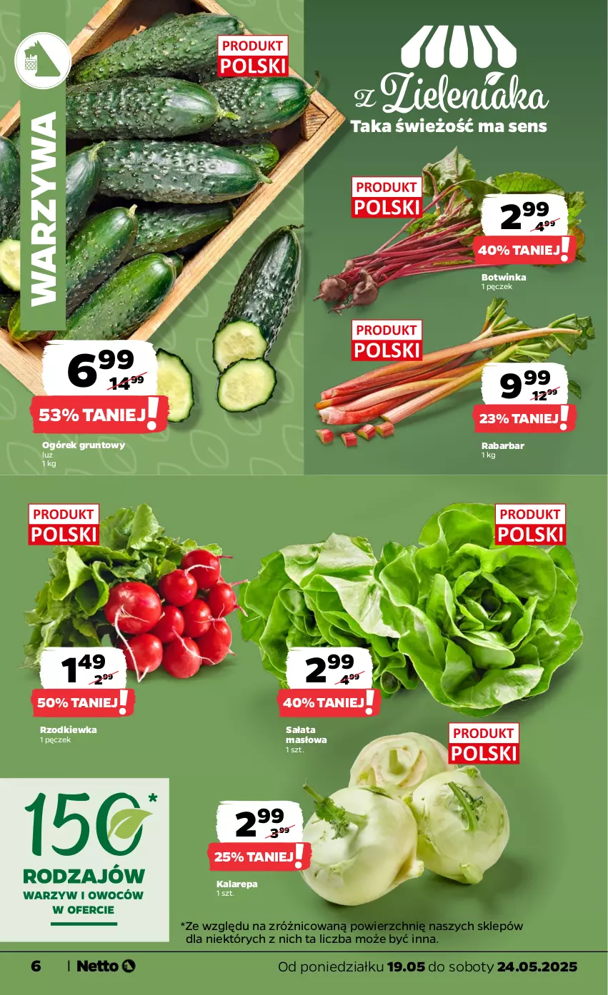 Gazetka promocyjna Netto - Od Poniedziałku - ważna 19.05 do 24.05.2025 - strona 6 - produkty: Grunt, Inka, Masło, Ogórek, Rzodkiewka, Sałat, Sałata masłowa, Warzywa