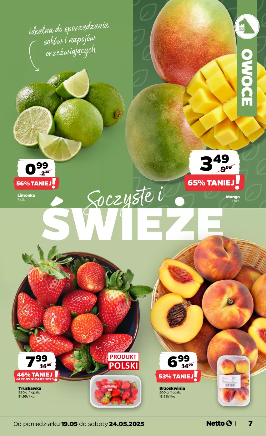 Gazetka promocyjna Netto - Od Poniedziałku - ważna 19.05 do 24.05.2025 - strona 7 - produkty: Limonka, Mango, Owoce, Por, Sok