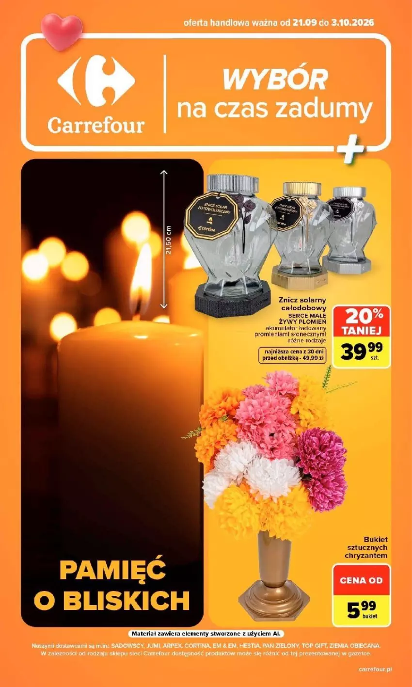 Gazetka promocyjna Carrefour - Gazetka Carrefour WYBÓR na czas zadumy - ważna 21.09 do 03.10.2026 - strona 1