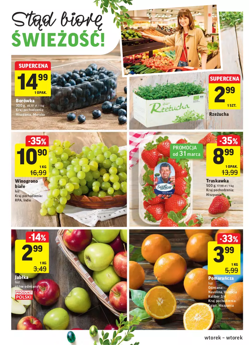 Gazetka promocyjna Intermarche - Wielkanoc - ważna 30.03 do 06.04.2021 - strona 22 - produkty: Borówka, Jabłka, Rzeżucha, Wino