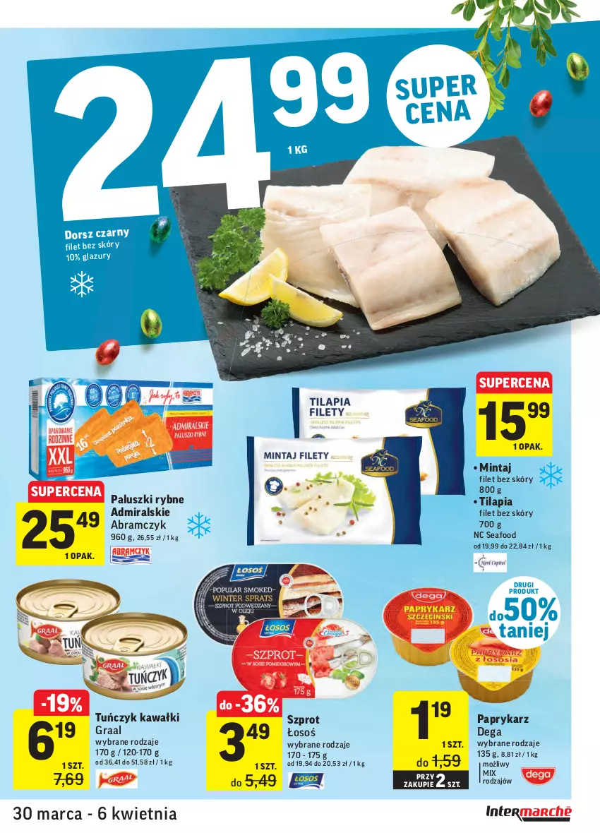 Gazetka promocyjna Intermarche - Wielkanoc - ważna 30.03 do 06.04.2021 - strona 29 - produkty: Dega, Dorsz, Gra, Graal, Kawa, Mintaj, Paluszki rybne, Papryka, Paprykarz, Szprot, Tilapia, Tuńczyk