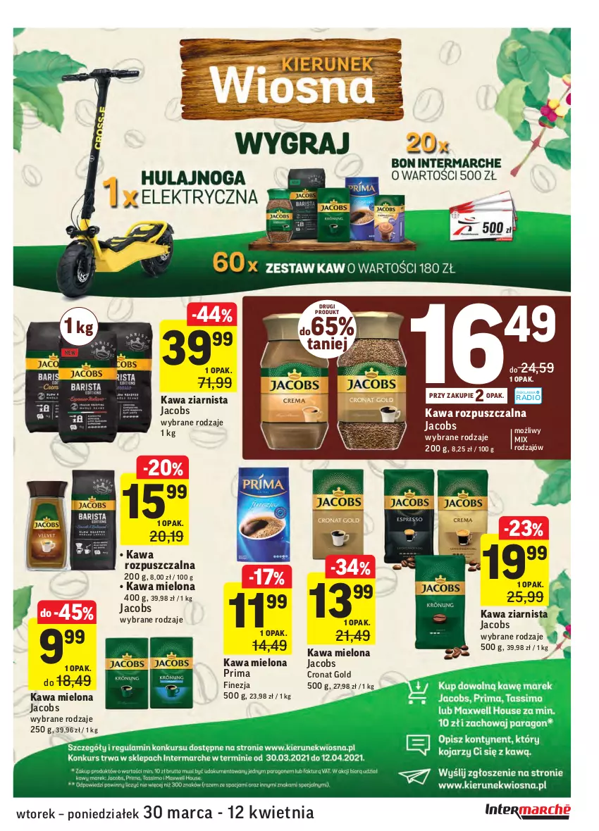 Gazetka promocyjna Intermarche - Wielkanoc - ważna 30.03 do 06.04.2021 - strona 35 - produkty: Jacobs, Kawa, Kawa mielona, Kawa rozpuszczalna, Kawa ziarnista, Prima