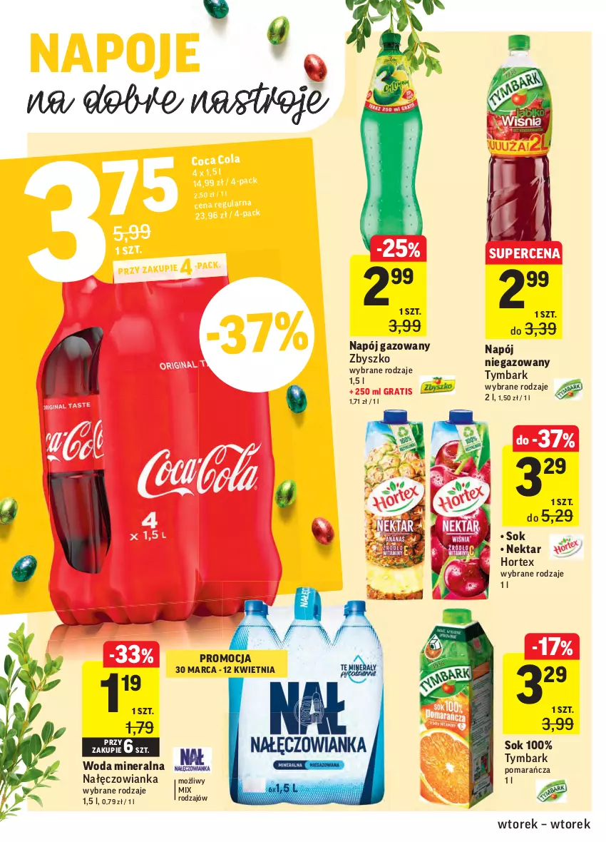 Gazetka promocyjna Intermarche - Wielkanoc - ważna 30.03 do 06.04.2021 - strona 38 - produkty: Gra, Hortex, Nałęczowianka, Napój, Napój gazowany, Napój niegazowany, Napoje, Nektar, Sok, Tymbark, Woda, Woda mineralna