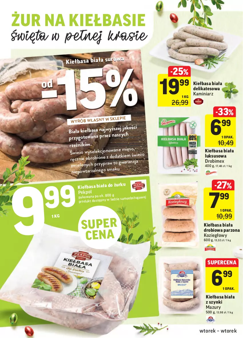 Gazetka promocyjna Intermarche - Wielkanoc - ważna 30.03 do 06.04.2021 - strona 8 - produkty: Drobimex, Kiełbasa, Kiełbasa biała, Mięso, Pekpol