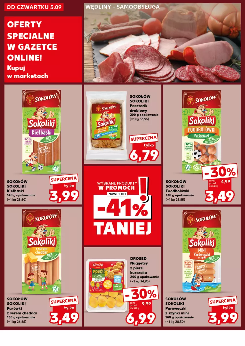 Gazetka promocyjna Kaufland - Kaufland - ważna 09.09 do 11.09.2024 - strona 16 - produkty: Cheddar, Kurczak, Parówki, Ser, Sok, Sokołów