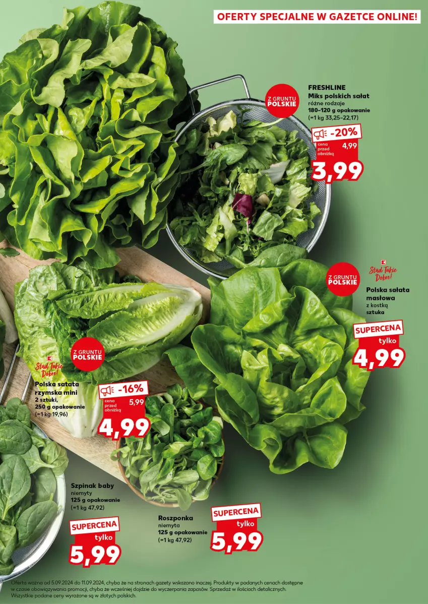 Gazetka promocyjna Kaufland - Kaufland - ważna 09.09 do 11.09.2024 - strona 9 - produkty: Masło, Roszponka, Sałat, Sałata masłowa