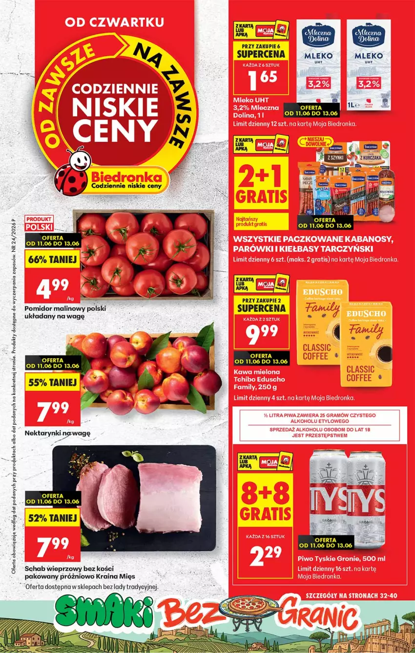 Gazetka promocyjna Biedronka - Od Czwartku - ważna 11.06 do 17.06.2026 - strona 1 - produkty: Kret, Mleko, Pomidor malinowy, Schab wieprzowy