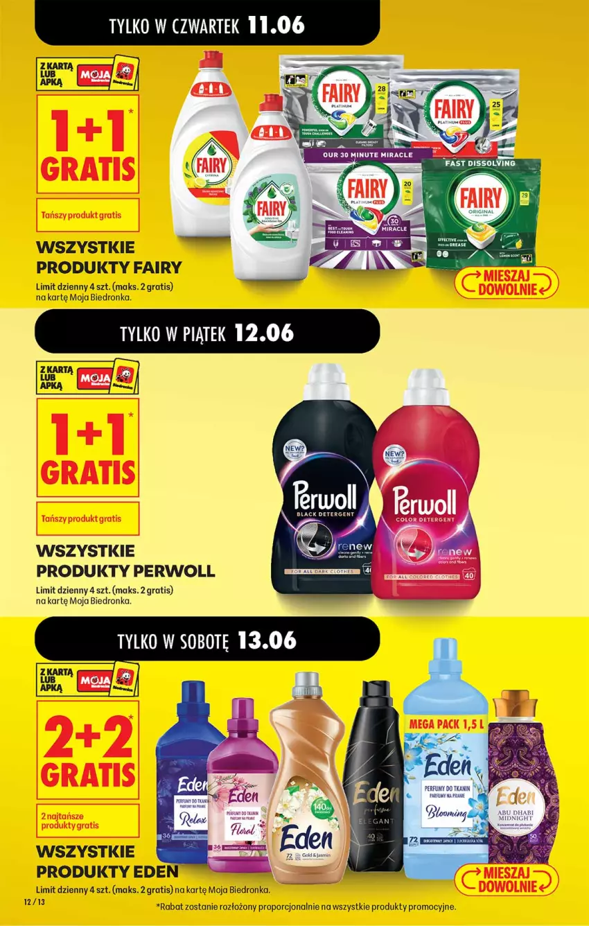 Gazetka promocyjna Biedronka - Od Czwartku - ważna 11.06 do 17.06.2026 - strona 12 - produkty: Fa, Fairy, Gra, Perwoll, Por