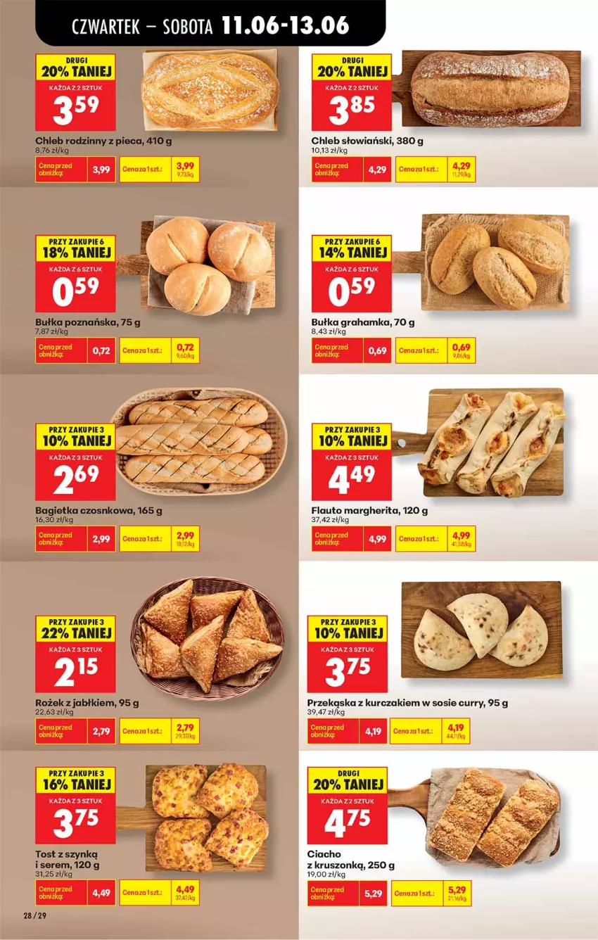 Gazetka promocyjna Biedronka - Od Czwartku - ważna 11.06 do 17.06.2026 - strona 28 - produkty: Bagietka, Bagietka czosnkowa, Bułka, Bułka grahamka, Chleb, Gra, Kurczak, Piec, Ser, Sos
