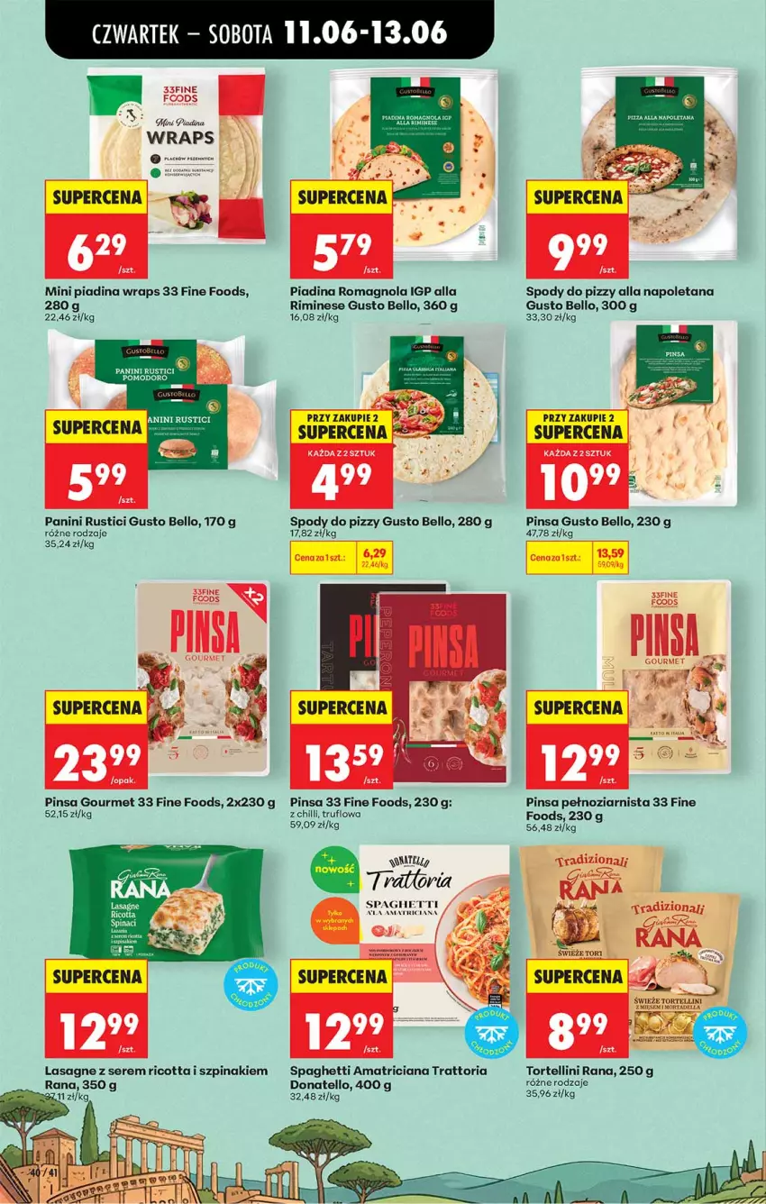 Gazetka promocyjna Biedronka - Od Czwartku - ważna 11.06 do 17.06.2026 - strona 40 - produkty: Bell, Dell, Fa, Gra, Lasagne, Mortadella, Ricotta, Rust, Ser, Spaghetti, Szpinak