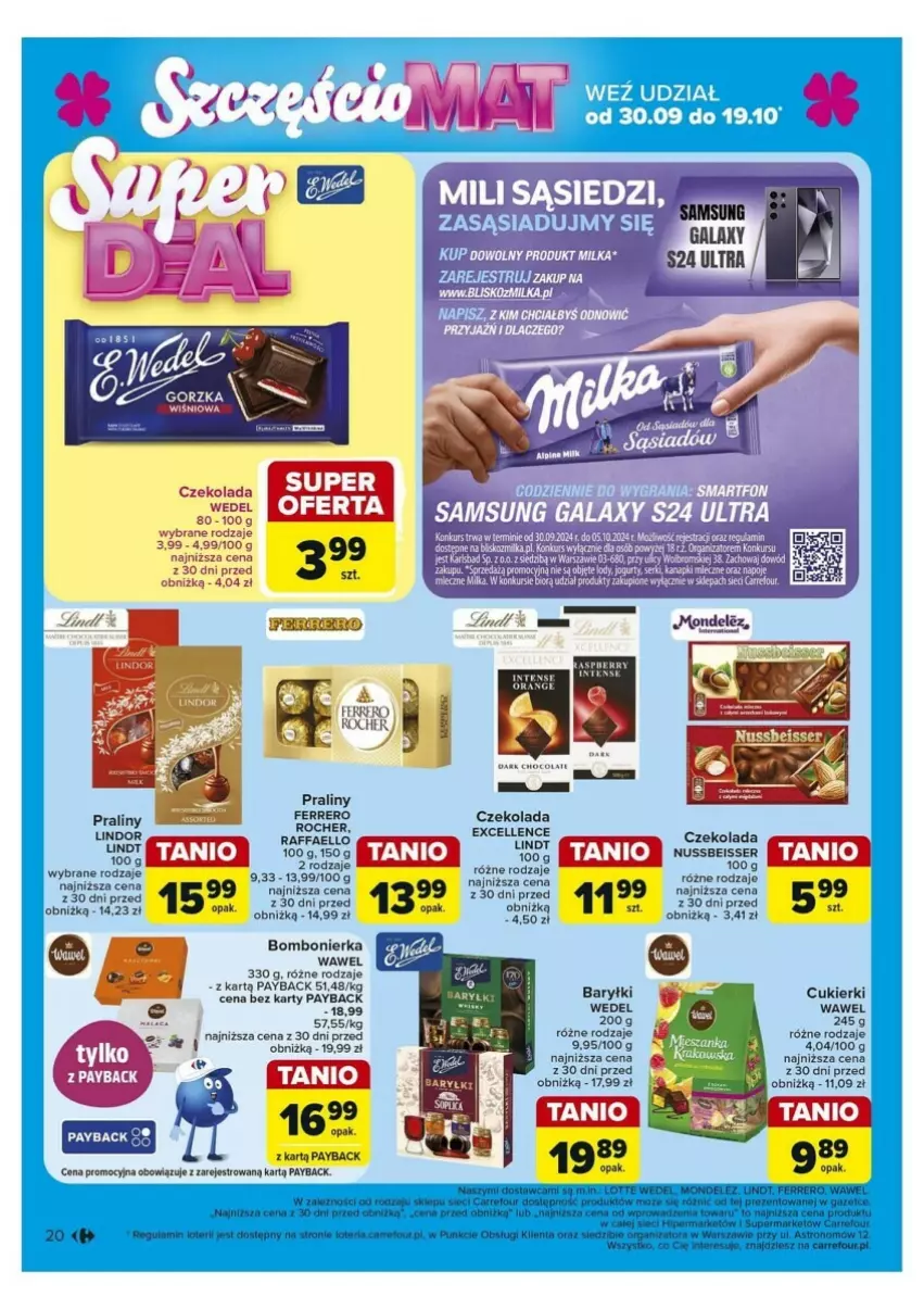 Gazetka promocyjna Carrefour - ważna 30.09 do 05.10.2024 - strona 13 - produkty: Czekolada, Lindor, Lindt, Milka, Praliny