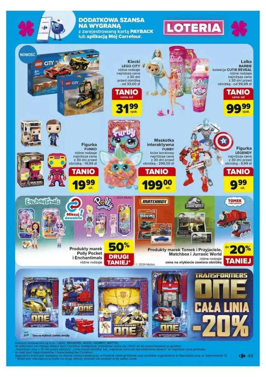 Gazetka promocyjna Carrefour - ważna 30.09 do 05.10.2024 - strona 44 - produkty: Enchantimals, Klocki, Lalka, LEGO, LEGO City, Polly Pocket, Tera, Tran