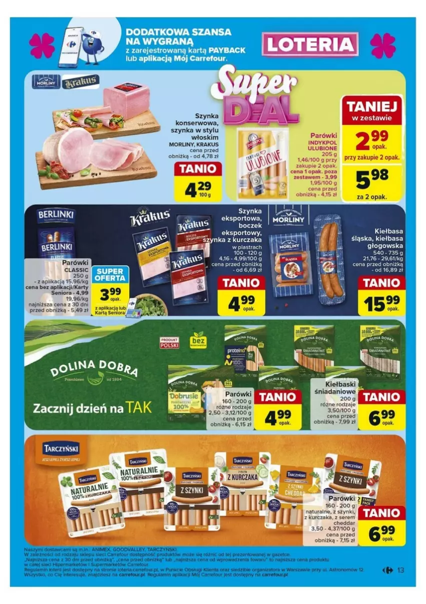 Gazetka promocyjna Carrefour - ważna 30.09 do 05.10.2024 - strona 5 - produkty: Danio, Krakus, Morliny, Olej, Parówki, Ser, Szynka, Szynka konserwowa