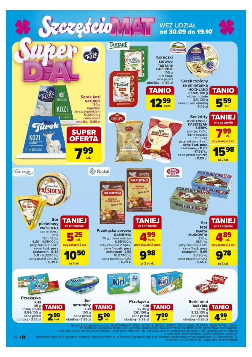 Gazetka promocyjna Carrefour - ważna 30.09 do 05.10.2024 - strona 6 - produkty: Camembert, Chia, Kasztelan, Por, Ser, Tarta, Tartare