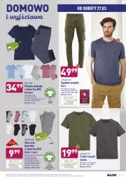 Gazetka promocyjna Aldi - Od Środy i Soboty - Gazetka - ważna od 27.03 do 27.03.2021 - strona 11 - produkty: Karp, T-shirt, Wełna, Spodnie, Control, Piżama, Queentex, Fa