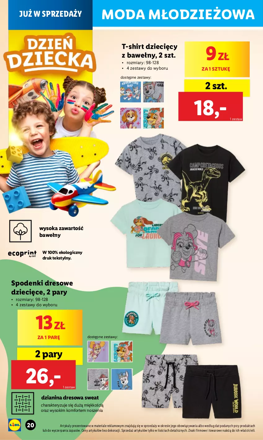 Gazetka promocyjna Lidl - GAZETKA - ważna 06.05 do 01.06.2024 - strona 20 - produkty: Dres, Dzieci, Moda, Sok, T-shirt