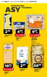 Gazetka promocyjna Netto - Od Poniedziałku - Gazetka - ważna od 10.08 do 10.08.2024 - strona 4 - produkty: Ser, Cukier, Kawa ziarnista, Jaja, Kawa, Kosz, Diamant, Lavazza, Gouda, Masło, Kokos, Mleko