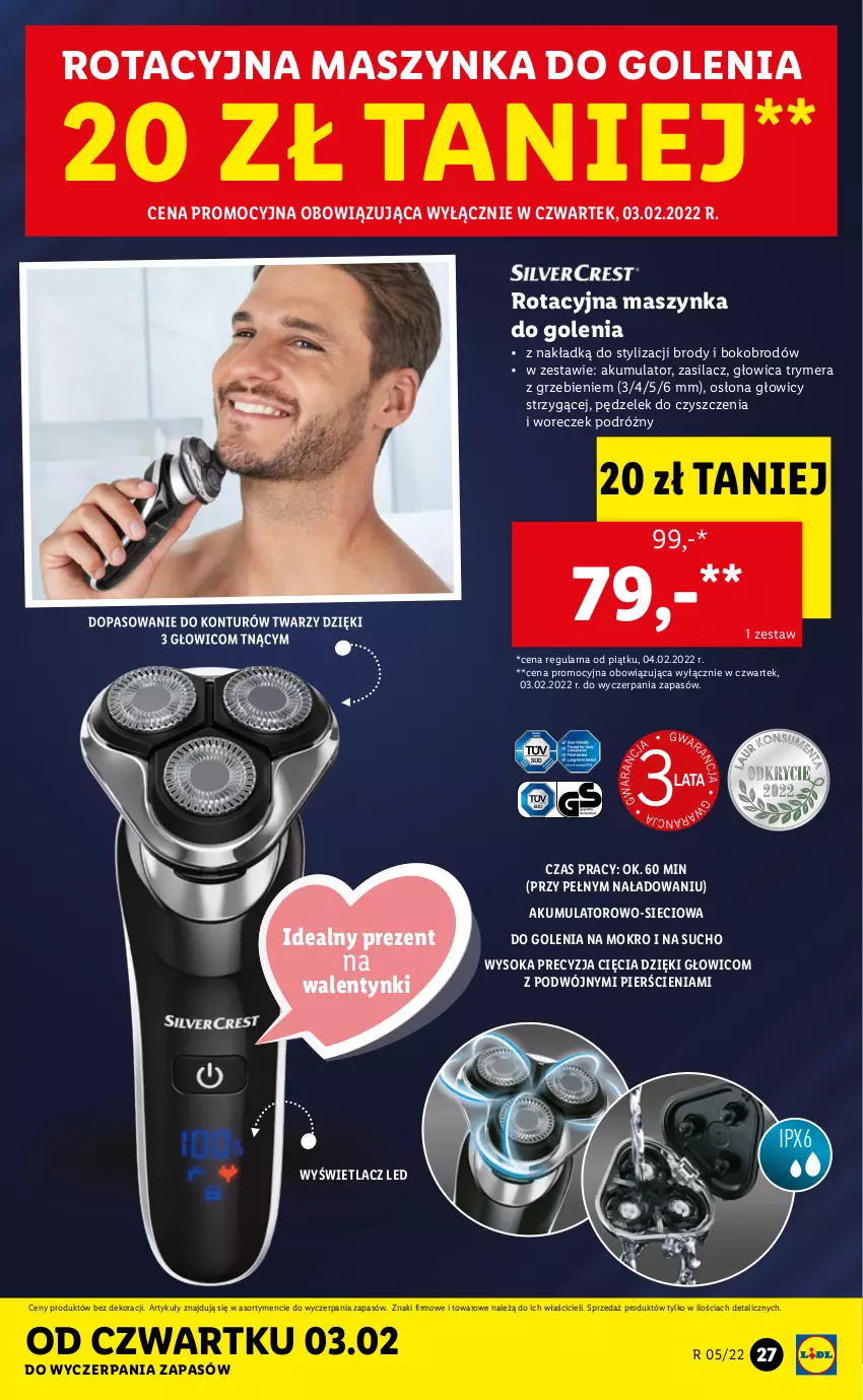 Gazetka promocyjna Lidl - GAZETKA - ważna 31.01 do 05.02.2022 - strona 31 - produkty: Akumulator, Maszynka, Maszynka do golenia, Sok, Szynka, Woreczek